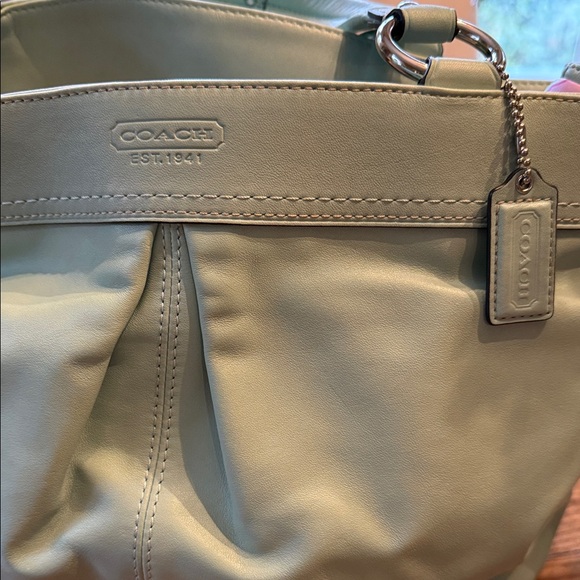 Coach Mint Green Leather Shoulder Bag